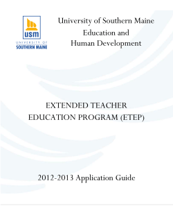 The Extended Teacher Education Program