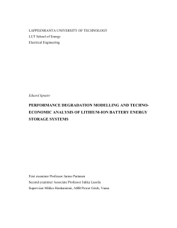 performance degradation modelling and techno- economic