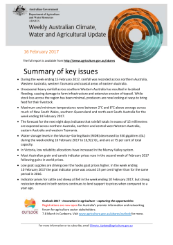 16 February 2017 - Department of Agriculture and Water Resources