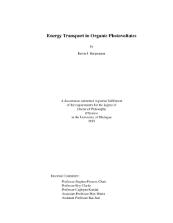 Energy Transport in Organic Photovoltaics - Deep Blue