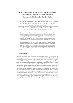 Characterizing Knowledge Intensive Tasks indicating Cognitive