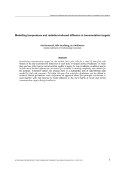 Modelling temperature and radiation
