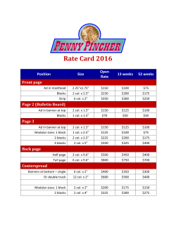Rate Card 2016 - Penny Pincher