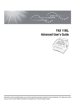 FAX 1195L Advanced User`s Guide