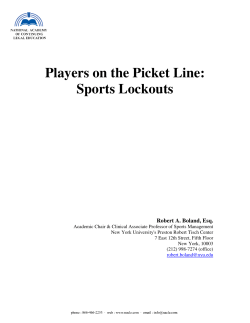 Players on the Picket Line: Sports Lockouts