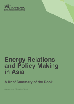 Energy Relations and Policy Making in Asia