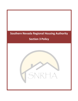 Southern Nevada Regional Housing Authority Section 3 Policy