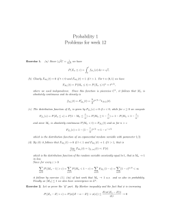 Probability 1 Problems for week 12
