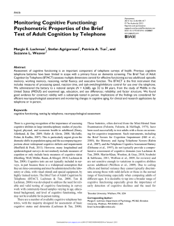 Monitoring Cognitive Functioning: Psychometric Properties