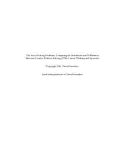 The art of solving problems: Comparing the similarities and