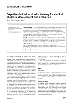 Cognitive-behavioural skills training for medical students