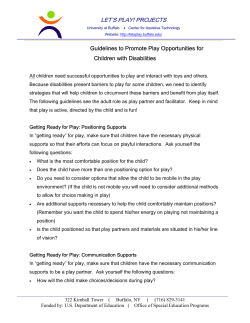 Getting Ready for Play Guidelines