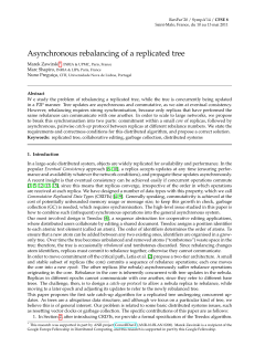 Asynchronous rebalancing of a replicated tree