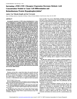 Expression Decreases Retinoic Acid Concentration Needed to