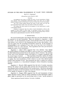 STUDIES ON THE SEED TRANSMISSION OF PLANT VIRUS