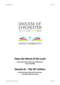 Hear the Word of the Lord Session 6 &ndash; The NT Letters