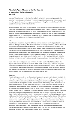 Adam Falls Again: A Review of the Play Next Fall