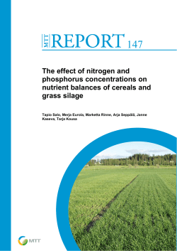 The effect of nitrogen and phosphorus concentrations on nutrient