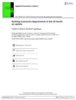 Ranking economics departments in the US South: an update