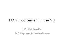 FAO`s Involvement in the GEF