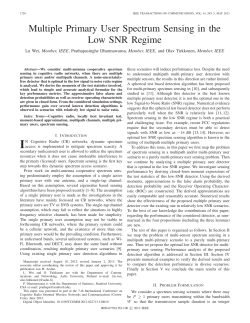 Multiple Primary User Spectrum Sensing in the Low SNR Regime