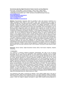 Dynamically adjusting Digital Educational Games towards Learning