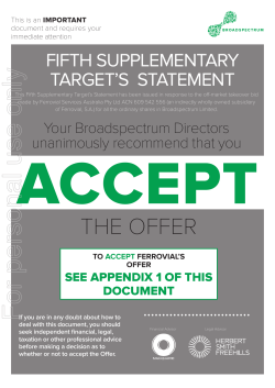 Fifth Supplementary Target`s Statement - ACCEPT