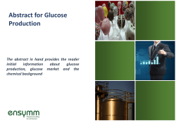 Ensymm Abstract for Glucose Production