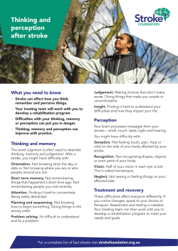 Thinking and perception after stroke