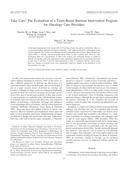 Take Care! The Evaluation of a Team-Based