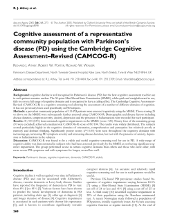 Cognitive assessment of a representative