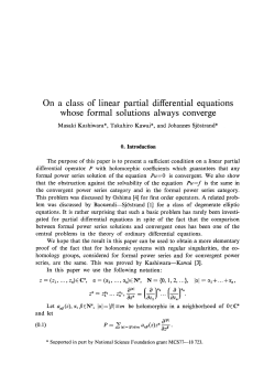 On a class of linear partial differential equations
