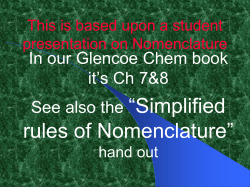 Nomenclature