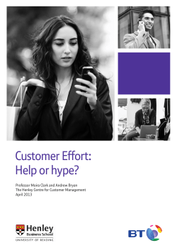 Customer Effort: Help or hype?