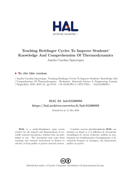 Teaching Reitlinger Cycles To Improve Students` Knowledge