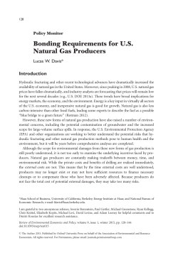 Bonding Requirements for Natural Gas Producers