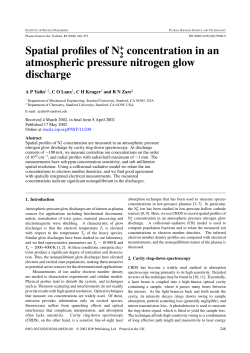 Spatial profiles of N concentration in an atmospheric pressure