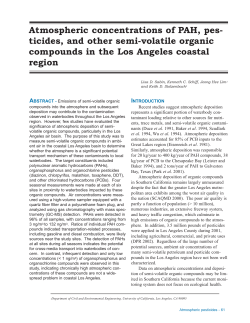 Atmospheric concentration of PAH, pesticides, and other