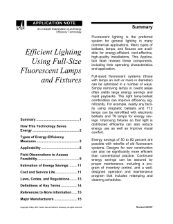 Efficient Lighting Using Full-Size Fluorescent Lamps and Fixtures