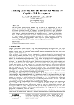 Thinking Inside the Box: The ShadowBox Method for Cognitive Skill