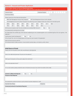Section 3 - Account and Product Application