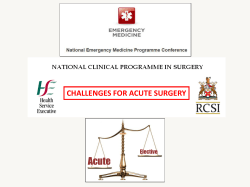 Generic Models of Care Common goals Peri-operative