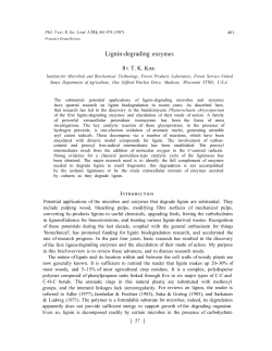 Lignin-degrading enzymes - Forest Products Laboratory