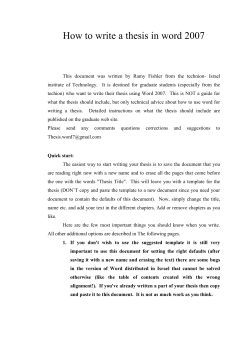 How to write a thesis in word 2007