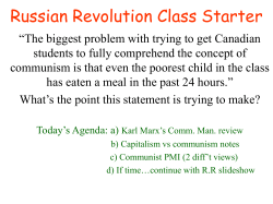 Capitalism or Communism?