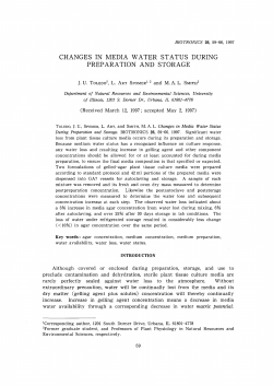 changes in media water status during preparation and storage