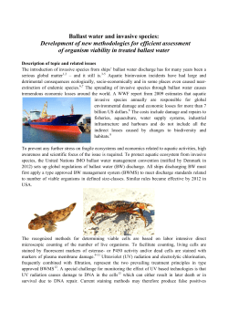 Ballast water and invasive species