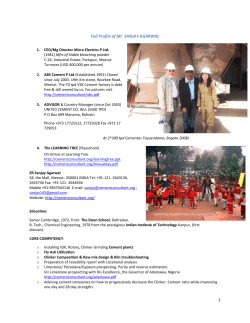 ER Sanjay Agarwal - CONSULTANTs FOR CEMENT PLANTS