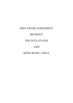 free trade agreement between the efta states and hong kong, china