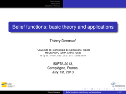 Belief functions: basic theory and applications - Heudiasyc